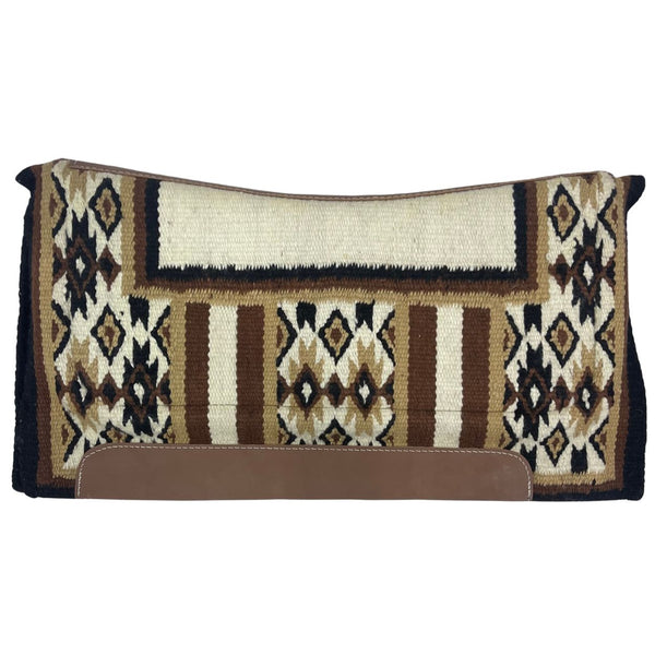 Blue Horse Contoured Tucson Navajo Saddle Pad, Tan/Brown/Black