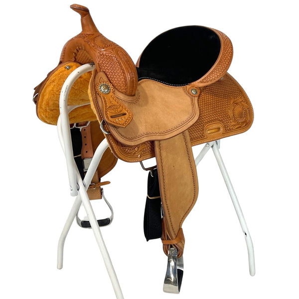 Western Rawhide Logan Chestnut Pro Barrel Saddle, 15"