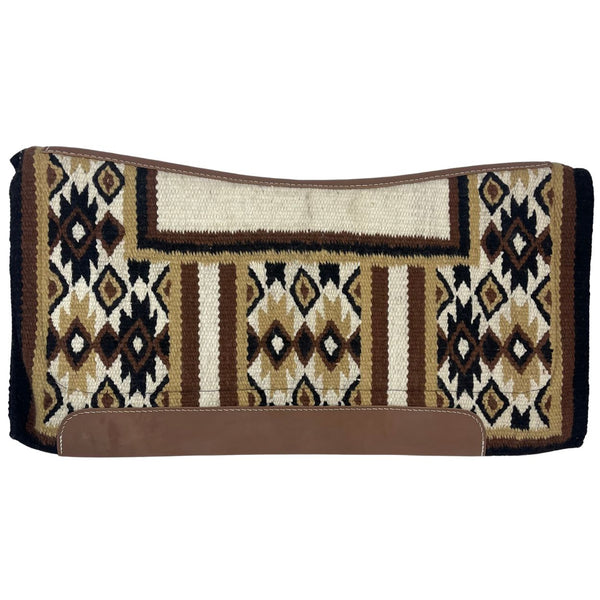 Blue Horse Contoured Tucson Navajo Saddle Pad, Tan/Brown/Black