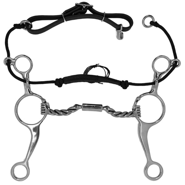 Myler Long Shank Combination Low Port Twisted Wire Barrel Bit, 5"