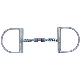 Myler Dee without Hooks Twisted Comfort Snaffle with Copper Roller Bit, 5"