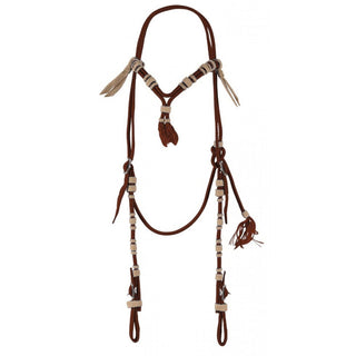 Vaquero Cross Knot Brow Headstall, Burgundy