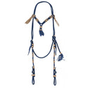 Vaquero Cross Knot Brow Headstall, Navy