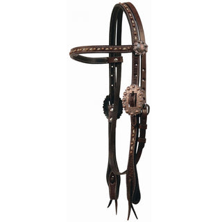 Country Legend Copper Cactus Browband Headstall, Tan Lace