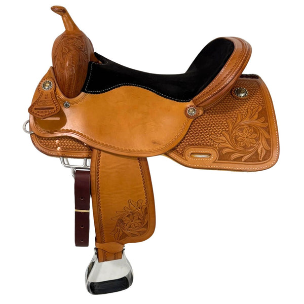 Western Rawhide Brazilian Trail Saddle, Golden, 16"