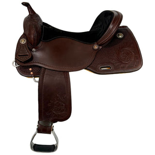 Western Rawhide Brazilian Trail Saddle, Dark Brown, 16"