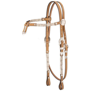 Royal King Ferruled Futurity Brow Show Headstall, Light Oil