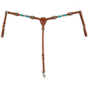 Circle Y Turquoise Roundup Breast Collar, Regular Oil