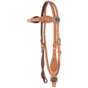 Country Legend Buckstitch & Basket Browband Headstall, Golden