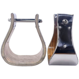 4" Stainless Steel Covered Wooden Stirrups