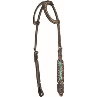 Country Legend Turquoise Gator Double Ear Headstall