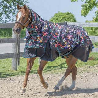 Canadian Horsewear Storm Insulated Rainsheet with Removable Neck, Botanical Diablo, 78"