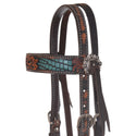 Circle Y Filigree Turquoise Gator Headstall, Pony Size