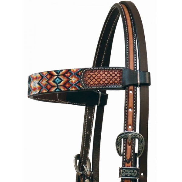 Country Legend Navajo Beaded Browband Headstall