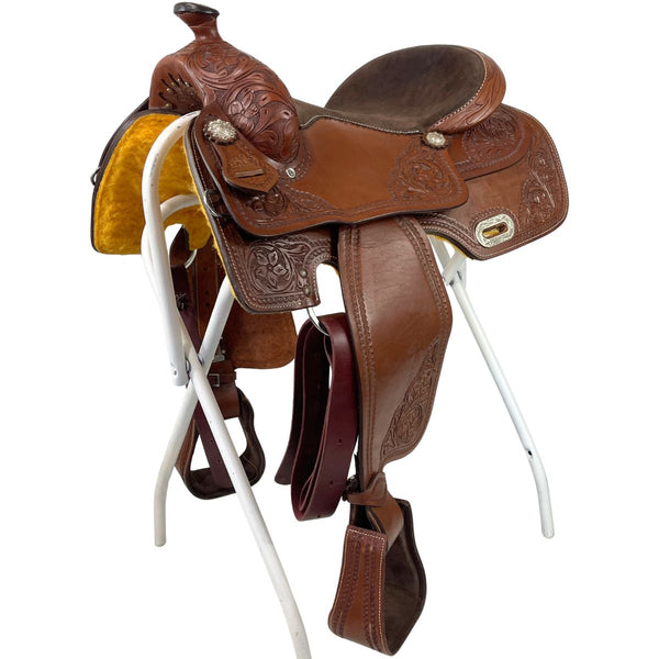 Dale Rodrigez Floral Reining Saddle, 16"