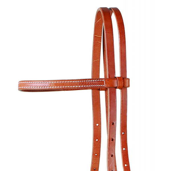 Western Rawhide Signature Browband Headstall with Snaps, Harness Leather