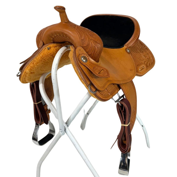 Western Rawhide Brazilian Trail Saddle, Golden, 16"