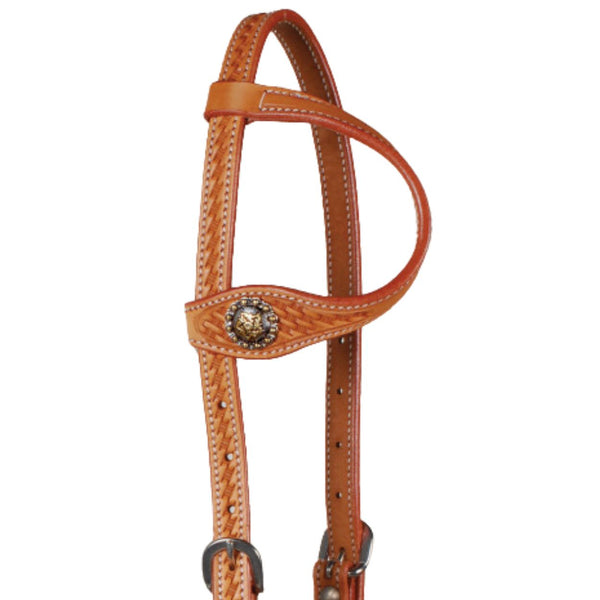 Country Legend Basketweave One Ear Headstall, Golden