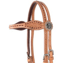 Country Legend Buckstitch & Basket Browband Headstall, Golden