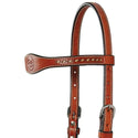 Country Legend Dee Butterfield Buckstitch Long Cheek Browband Headstall, Chestnut