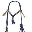 Vaquero Cross Knot Brow Headstall, Navy