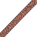 Country Legend Tooled Wither Strap, Pink