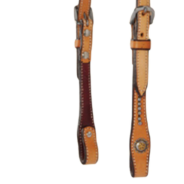 Country Legend Dee Butterfield Short Cheek Browband Headstall, Golden Tan