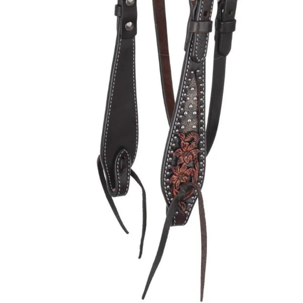 Circle Y Dark Flash Arizona Flower Browband Headstall