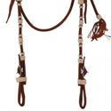 Vaquero Cross Knot Brow Headstall, Burgundy