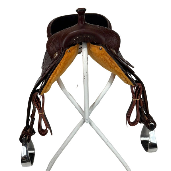 Western Rawhide Brazilian Trail Saddle, Dark Brown, 16"