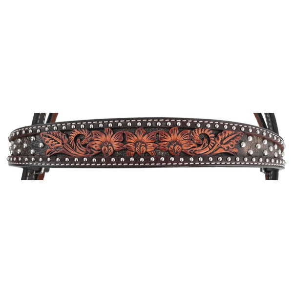 Circle Y Dark Flash Arizona Flower Browband Headstall