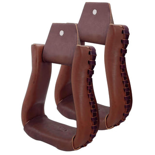 Western Rawhide 3" Leather Covered Vasalia Stirrups