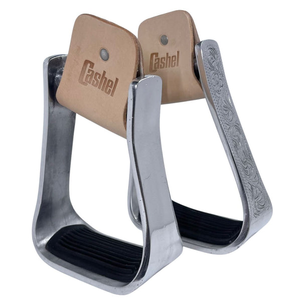 Cashel Engraved Slanted Stirrup, 2 1/2"