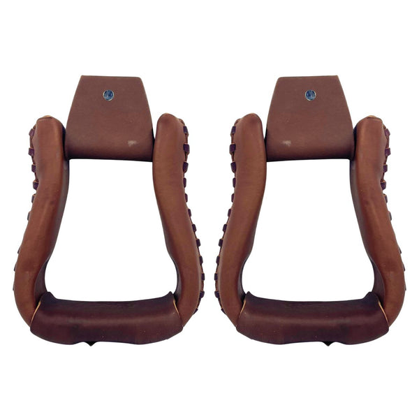 Western Rawhide 3" Leather Covered Vasalia Stirrups