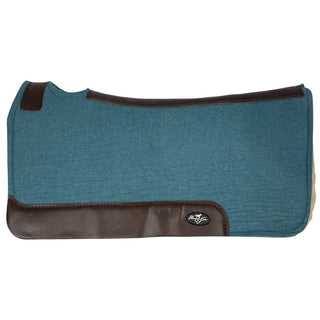 Professional's Choice Steam Pressed Comfort-Fit Wool Saddle Pad with Fleece Bottom, Pacific Blue