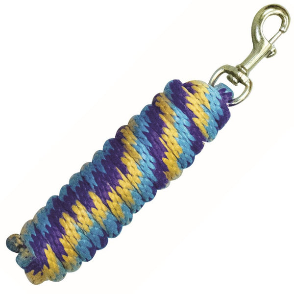 Western Rawhide Poly Lead,  Purple/Yellow/Turquoise