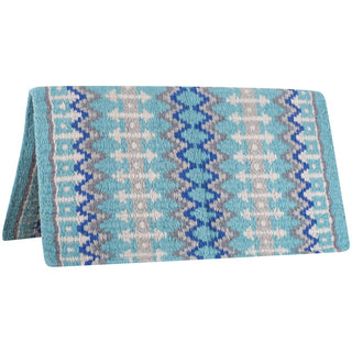 Classic Equine Wool Saddle Blanket, Turquoise/Blue, 32"x34"
