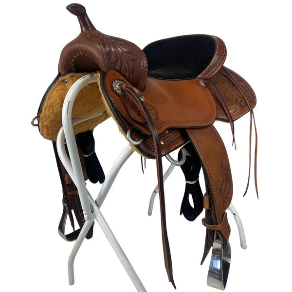 Western Rawhide Brazilian Trail Saddle, Chestnut, 16"