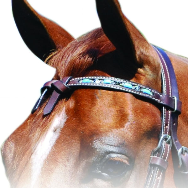 Sierra Cross Over Turquoise Inlay Headstall