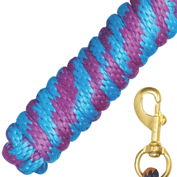 Western Rawhide Nickel Plated Snap Lead, Fuchsia/Turquoise