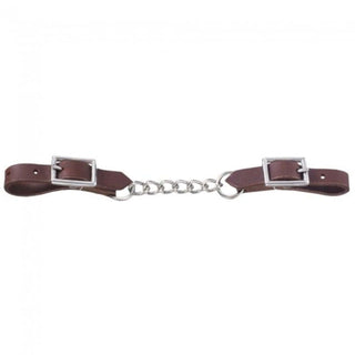 Dale Rodrigez Single Chain Leather Curb Strap, Medium Brown