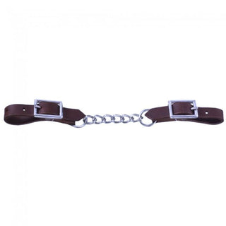 Dale Rodrigez Single Chain Leather Curb Strap, Dark Brown