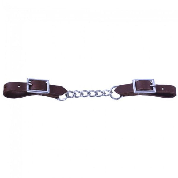 Dale Rodrigez Single Chain Leather Curb Strap, Dark Brown