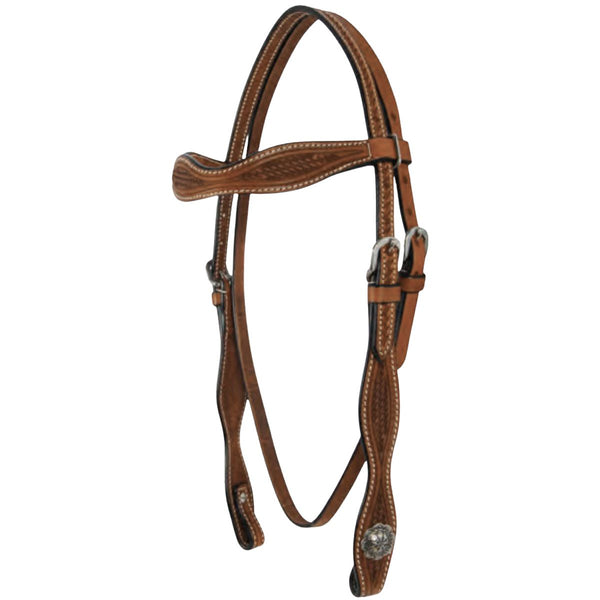 Sierra Basketweave Headstall, Dark Chestnut