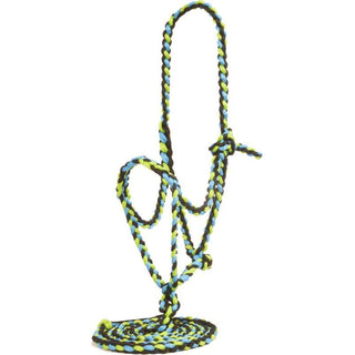 Flat Braided Halter, Blue/Lime