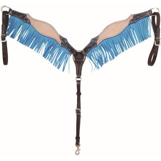 Country Legend Rough Out & Fringe Breast Collar, Turquoise