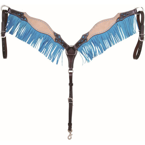 Country Legend Rough Out & Fringe Breast Collar, Turquoise