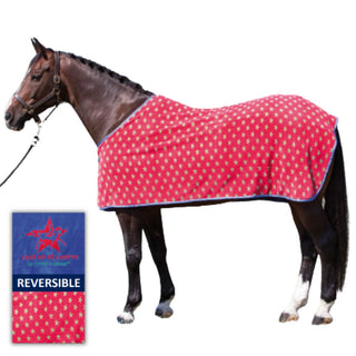 Harry's Horse Dazzling Blue/Raspberry Star Reversible Fleece Cooler, 69"