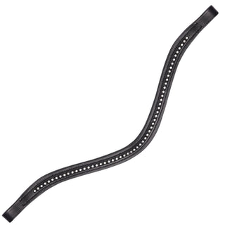 Star Diamond Curved Browband, Black, Cob
