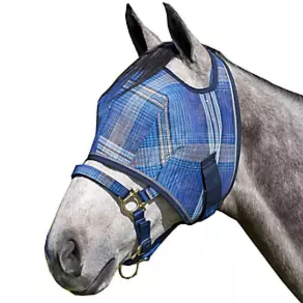 Kensington Fly Mask, Plaid Blue, Large(Average)